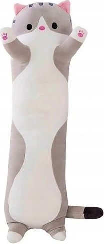 Pan i Pani Gadżet Poduszka Kot Szary Kotek Długi Maskotka Pluszak Dla Dzieci Prezent 70 cm
