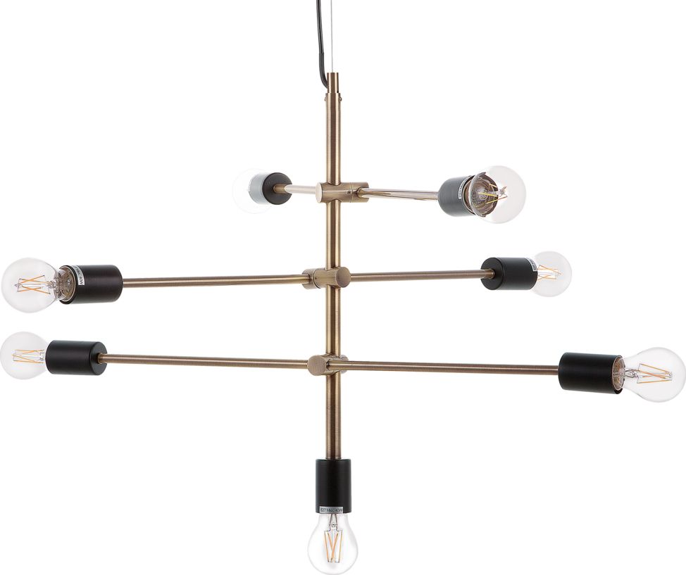 Lampa wisząca Beliani Lampa wisząca 7-punktowa metalowa mosiężna CREMERA