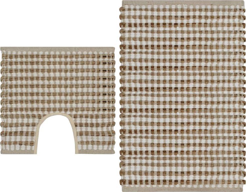 Profeos Komplet jutowych białych dywaników łazienkowych - Sohayo