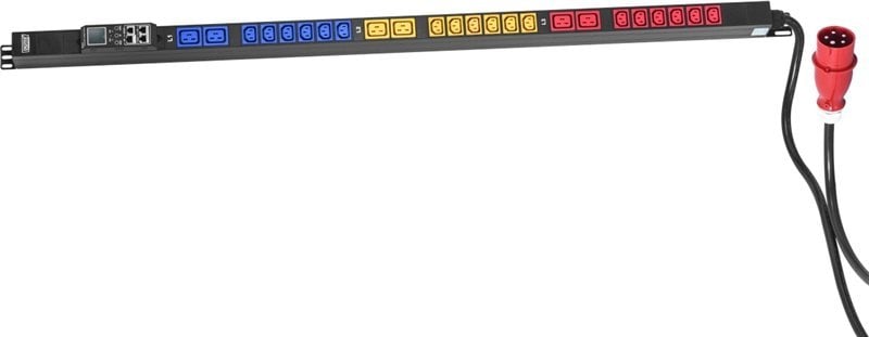 Listwa zasilająca SMART PDU 0U, wtyk IEC 60309 32A/400V, gniazda 18xC13 10A/250V, 6xC19 16A/250V,32A