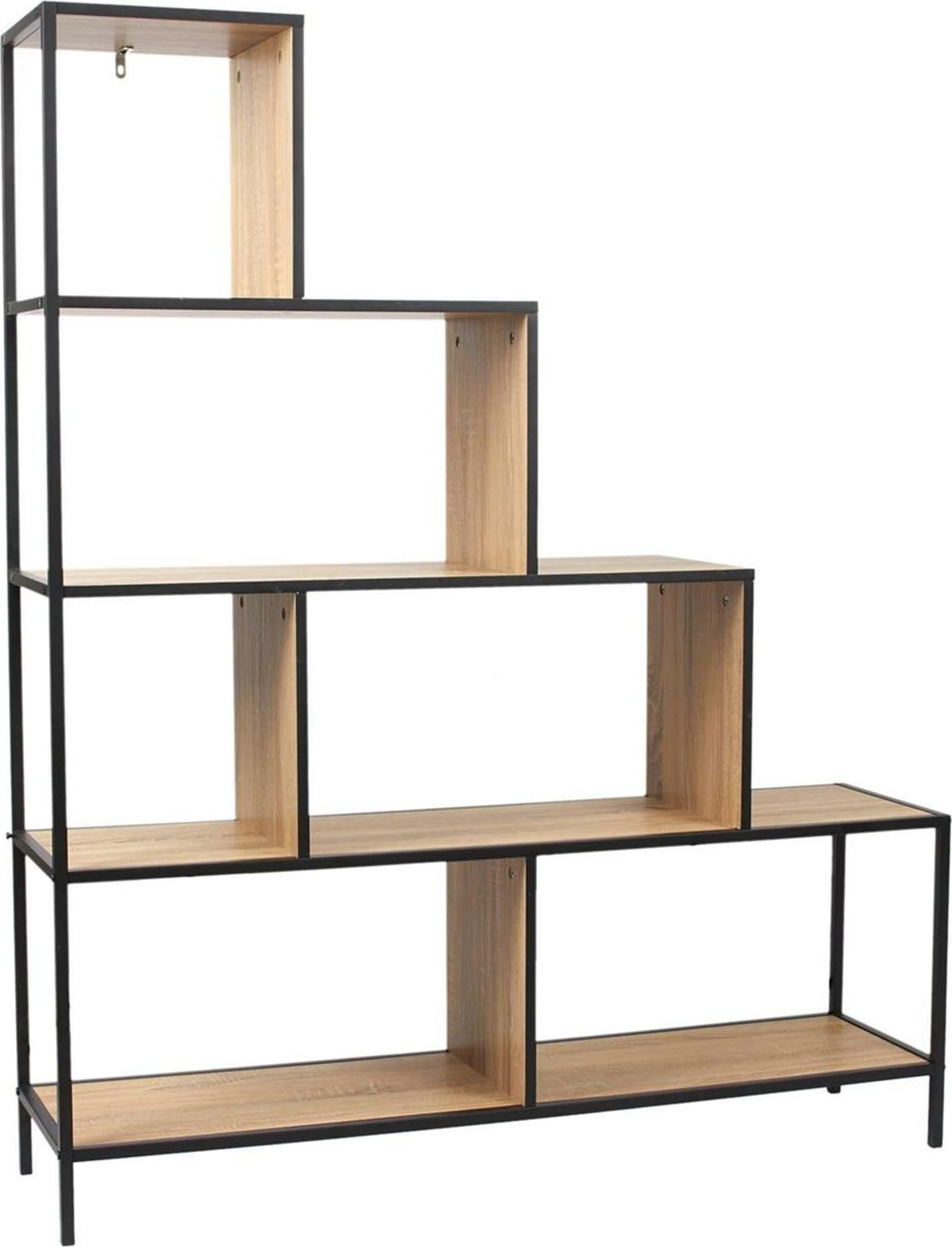 Regał schodkowy Edison naturalny/czarny