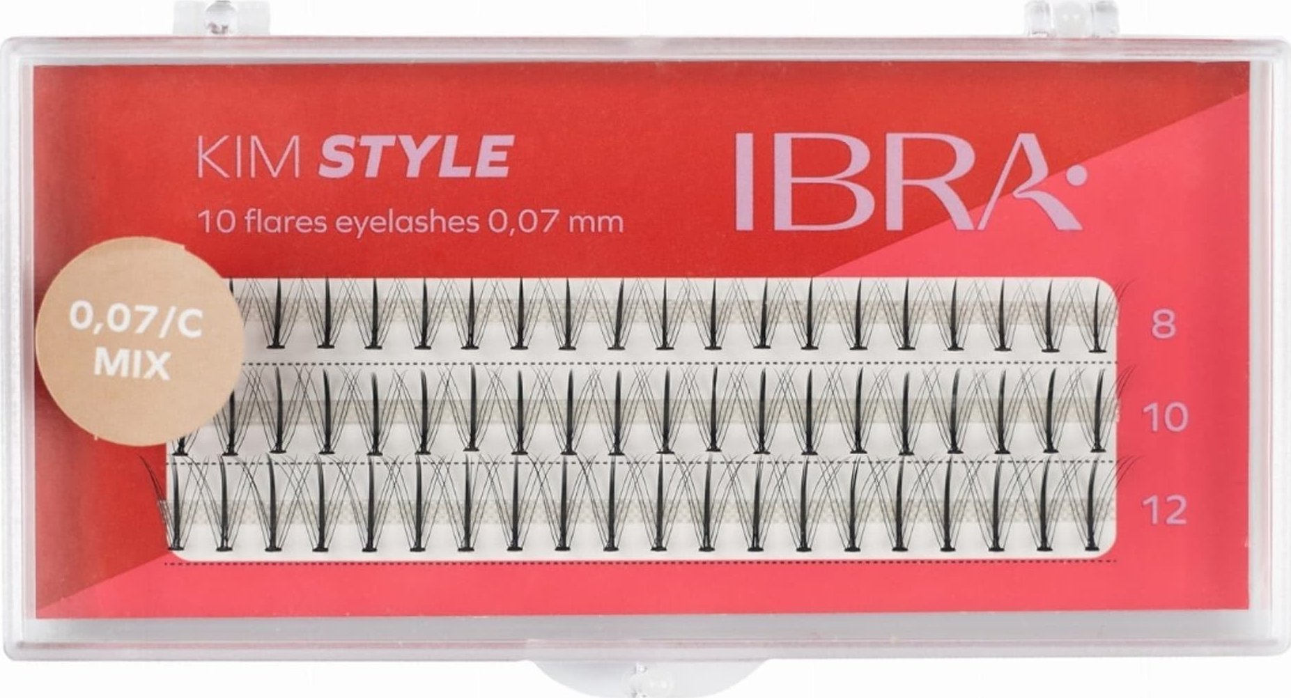 Ibra IBRA Kępki rzęs KIM STYLE 0.07/C - Mix (8,10,12mm) 1op.