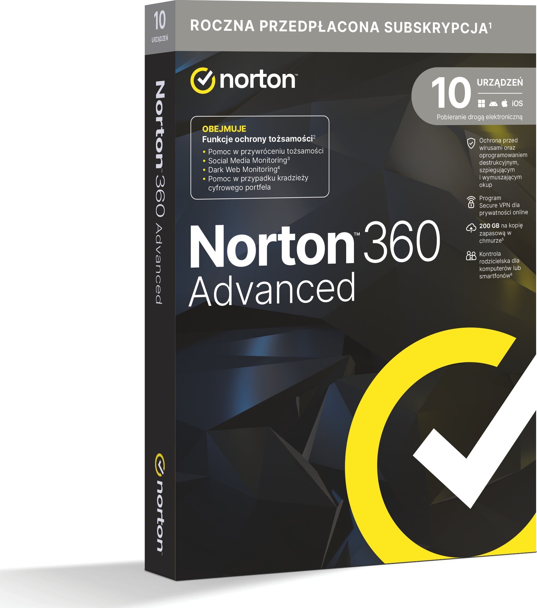 Norton 360 Advanced do 10 urządzeń na 12 miesięcy (21466473)