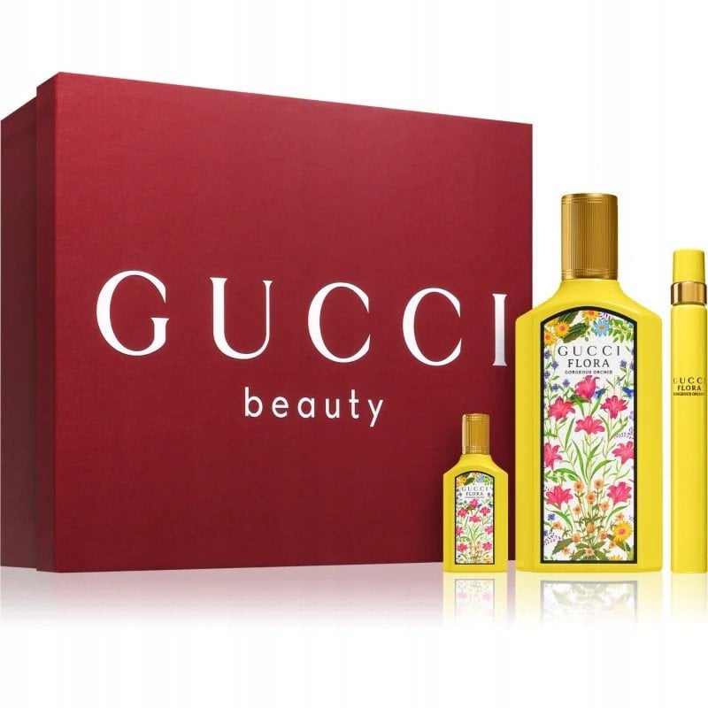 SET GUCCI Flora Gorgeous Orchid EDP spray 100ml + EDP spray 10ml + MINIATURA 5ml