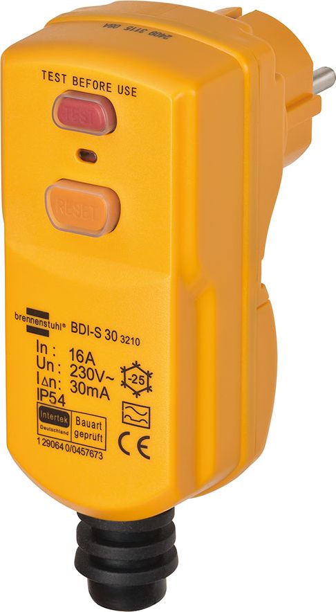 Brennenstuhl różnicowka na gniazdko wtyczka ochronna z różnicówką przystawka przystawka ochronna BDI -A 30mA BRENNENSTUHL
