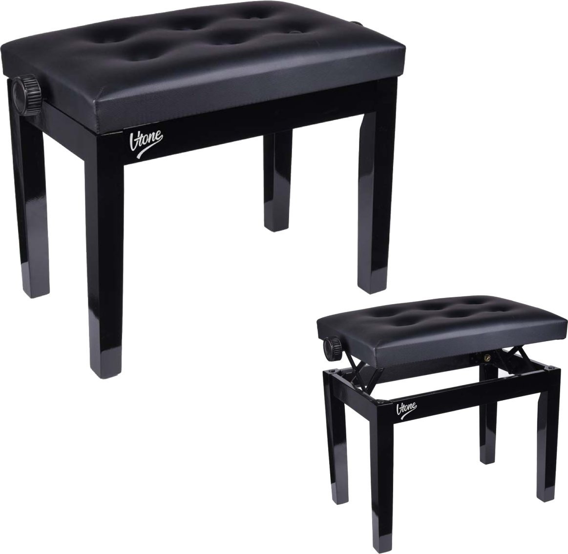 V-Tone V-TONE ŁAWA 1 BK ława do pianina fortepianu CZARNA