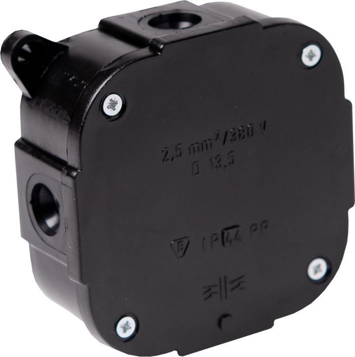 ViPlast Puszka n/t hermetyczna czarna bez zacisków wym/zew 88x88x40 mm IP44 ViPlast 3955