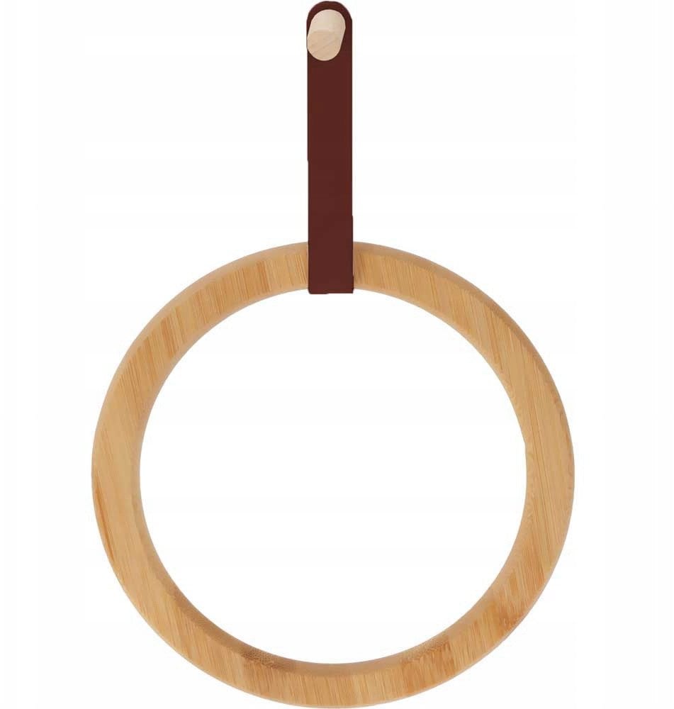Bambusowy wieszak koło na ręczniki, Ø 21 cm