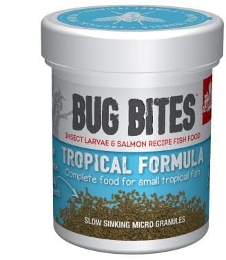 Bug Bites Tropical Formula, pokarm dla ryb tropikalnych, S/M, mikrogranulat, 45g