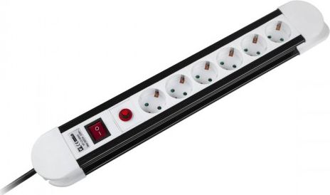 Listwa zasilająca Rebel URZ przeciwprzepięciowa 6 gniazd 1.5 m biało-czarna (URZ3069-1,5B)