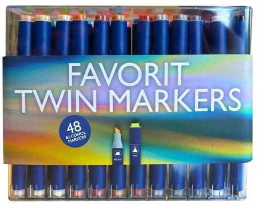 Favorit Twin Markers, Dual 2-i-1 tusch - 48 stk. i æske