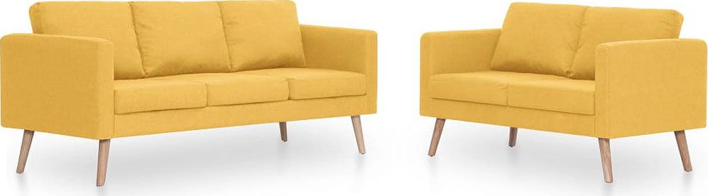 Elior Komplet 2 sof wypoczynkowych Bailey - Żółty