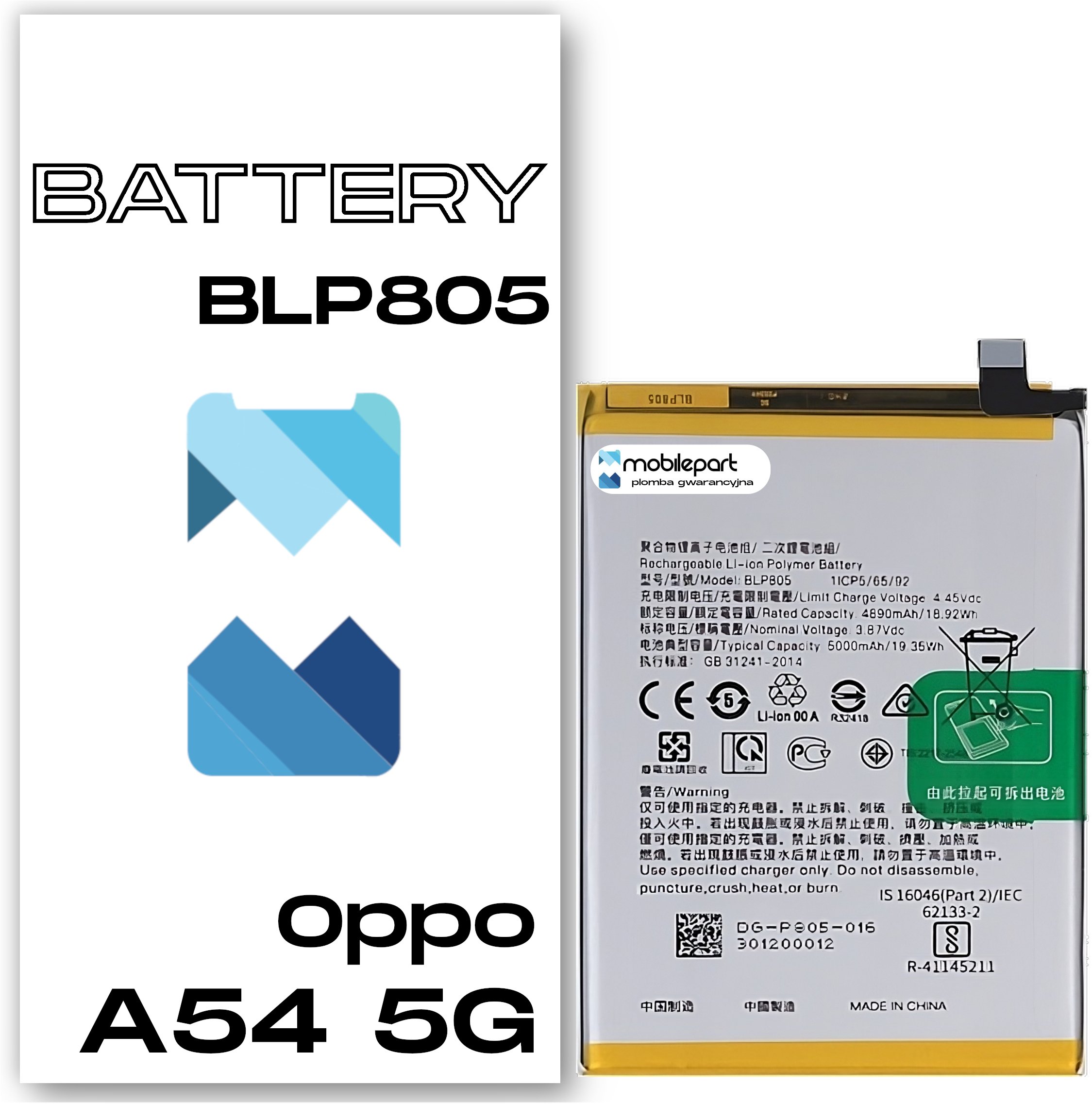 Bateria do Oppo A54 5G CPH2195 Świeżej Produkcji Nowy Akumulator BLP805