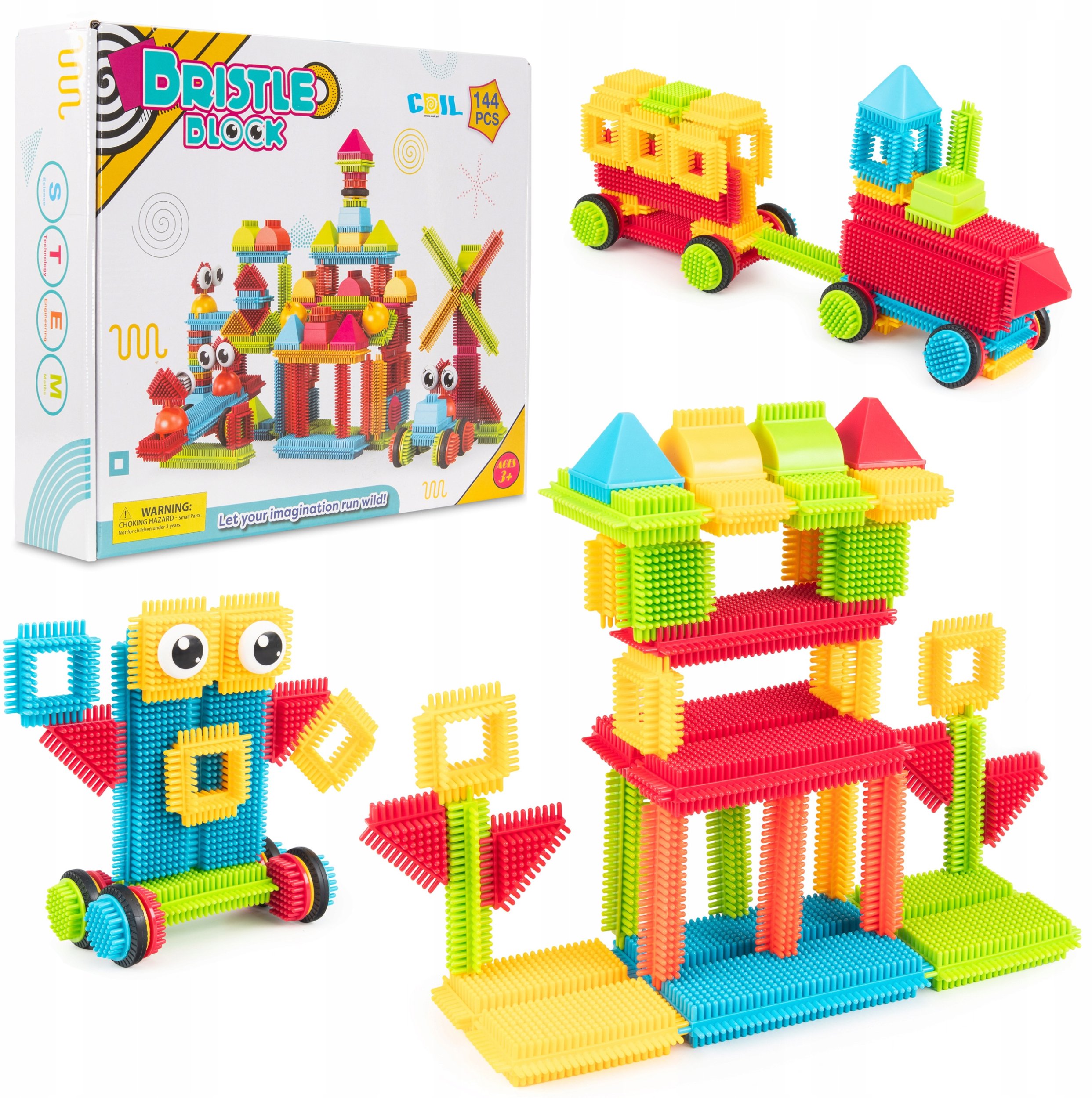 Coil klocki konstrukcyjne zestaw 144 el.elementy dla dzieci jeżyki