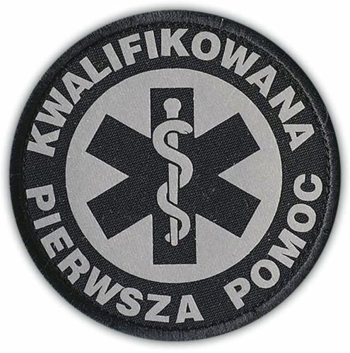Emblemat odblaskowy KWALIFIKOWANA PIERWSZA POMOC 20 cm