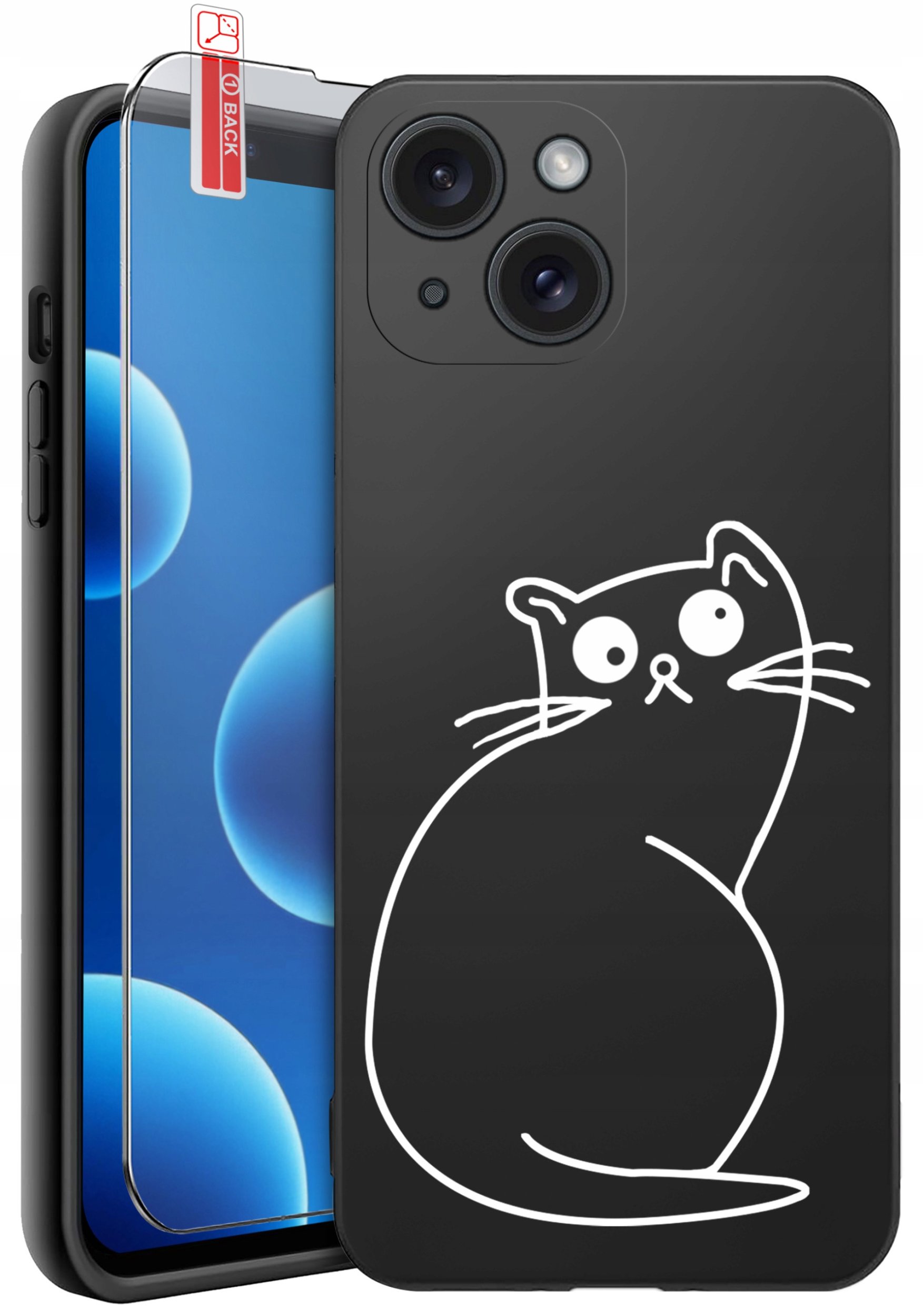 ETUI do iPhone 13 | 14 | WZORY | SILIKONOWE MATT CASE + SZKŁO 9H