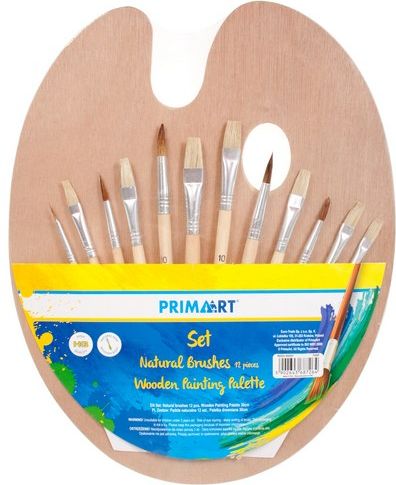 Prima Art Zestaw pędzli i drewnianej palety (FOL12/96)
