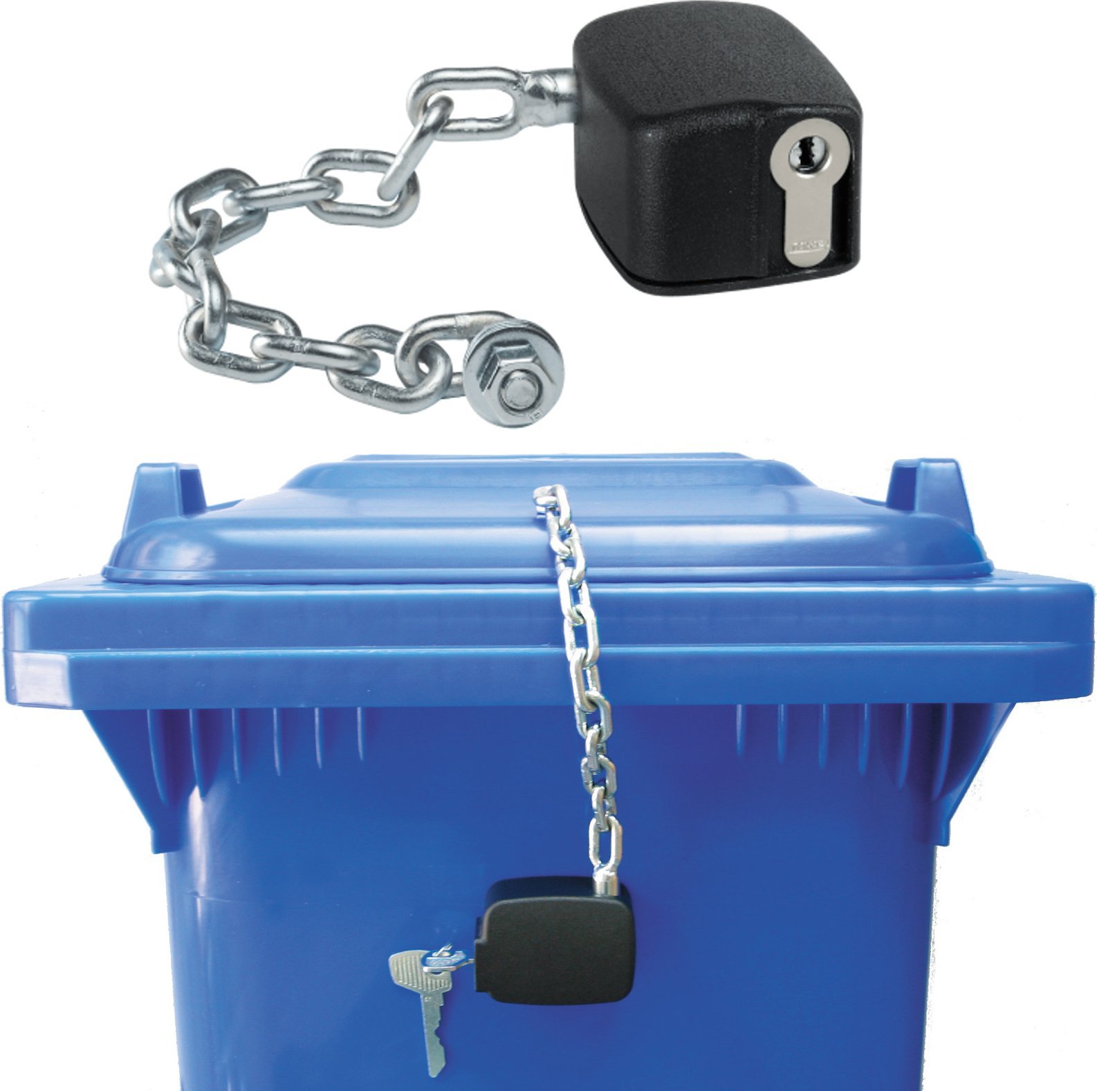 ExtraLink Zamek łańcuszkowy zamknięcie do kubła kontenera na śmieci 80L - 1100L Zamek łańcuszkowy zamknięcie do kubła kontenera na śmieci 80L - 1100L