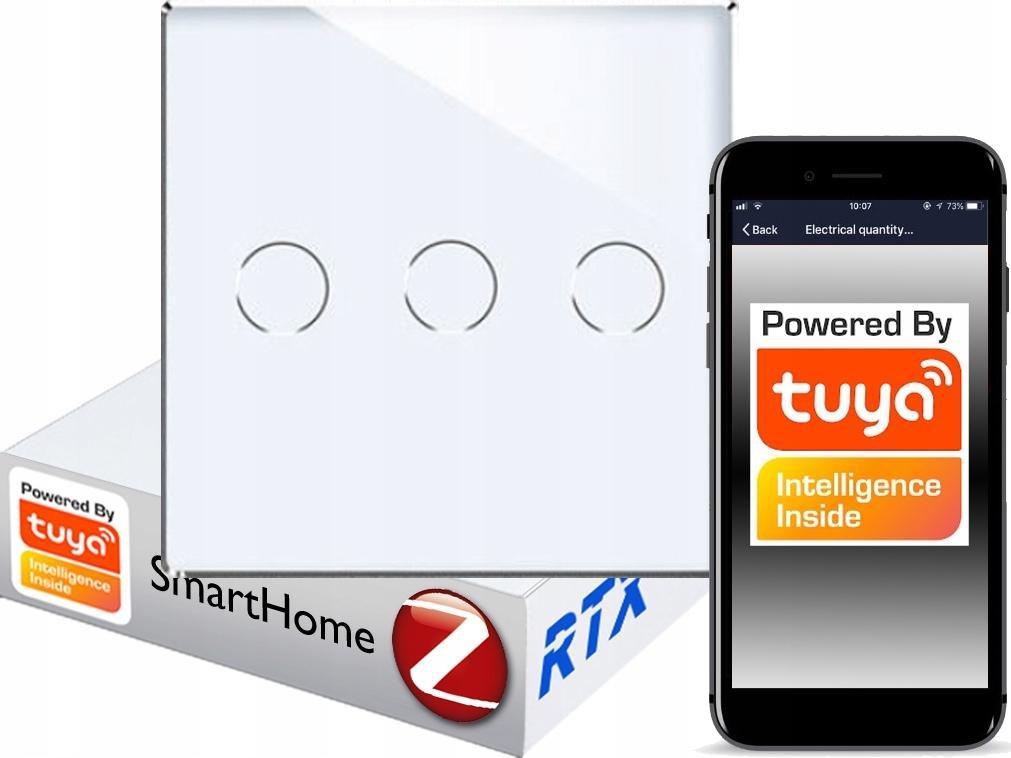 RTX Włącznik Dotykowy 3 Obw. Zigbee Tuya RTX SH# Bez N