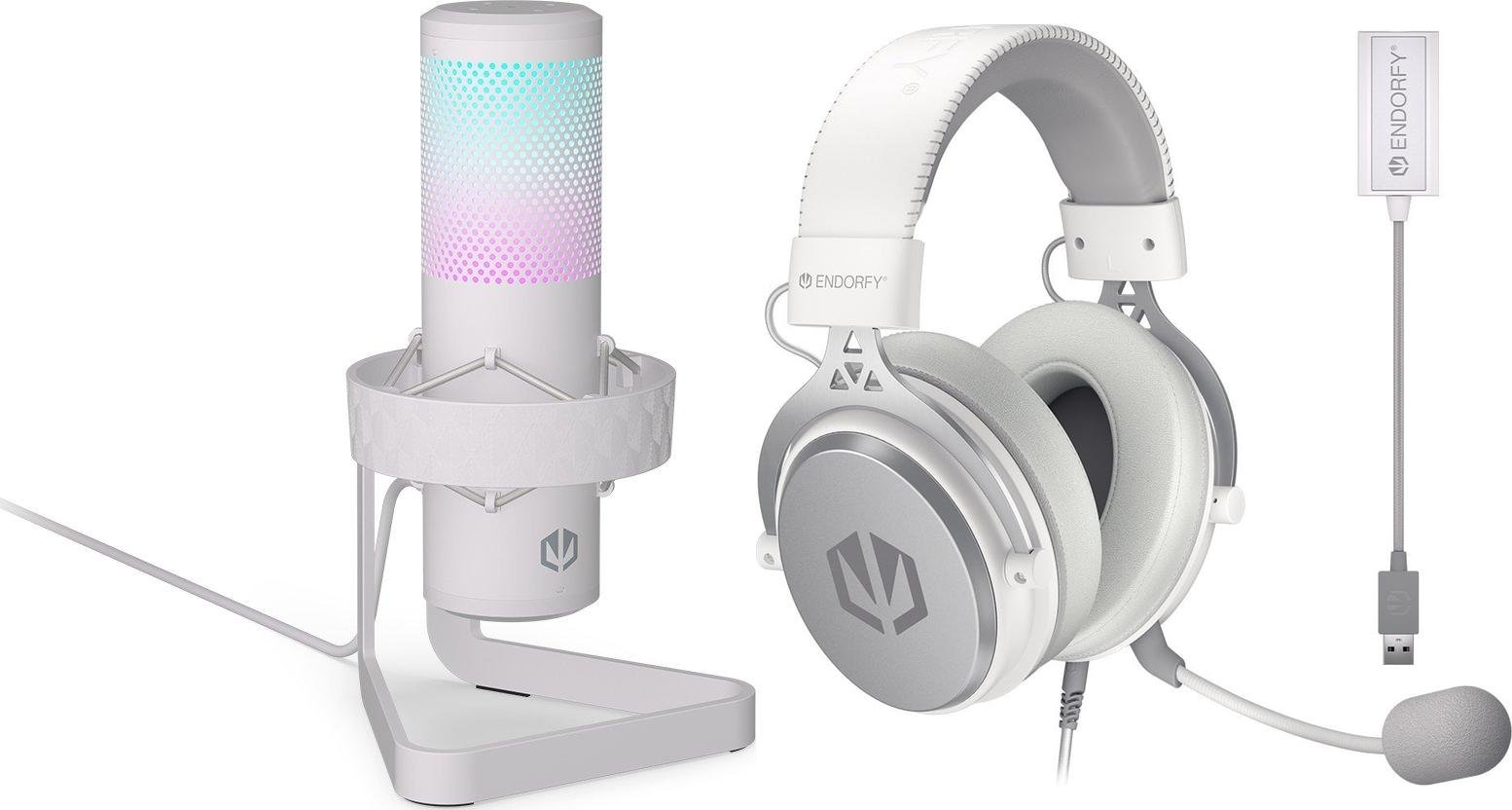 Mikrofon Endorfy Mikrofon Endorfy AXIS Streaming OWH (EY1B007) + Słuchawki Viro Plus Białe