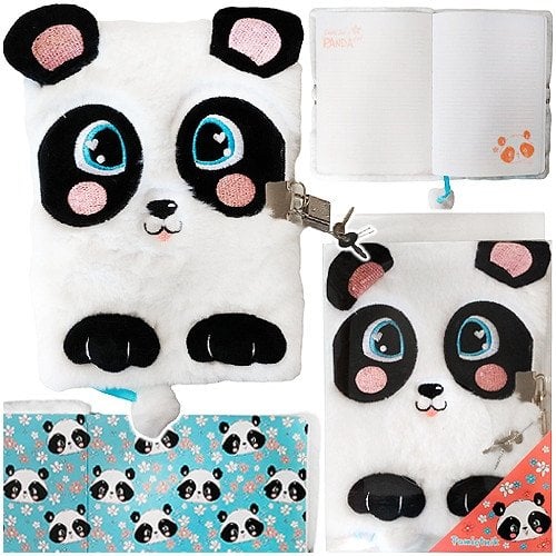 Pamiętnik z kłódką 3D włochacz A5 96k My Little Friend Happy Panda