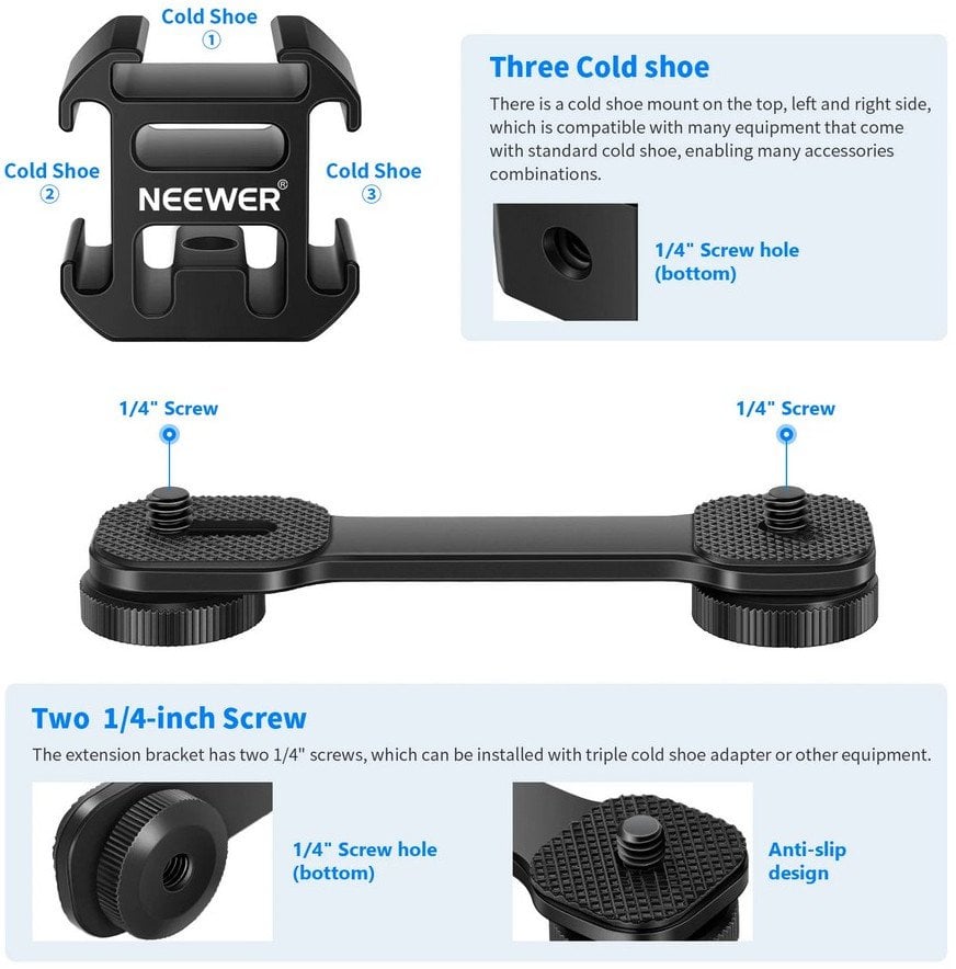 Neewer Neewer Three-coldshoe stand 10099586