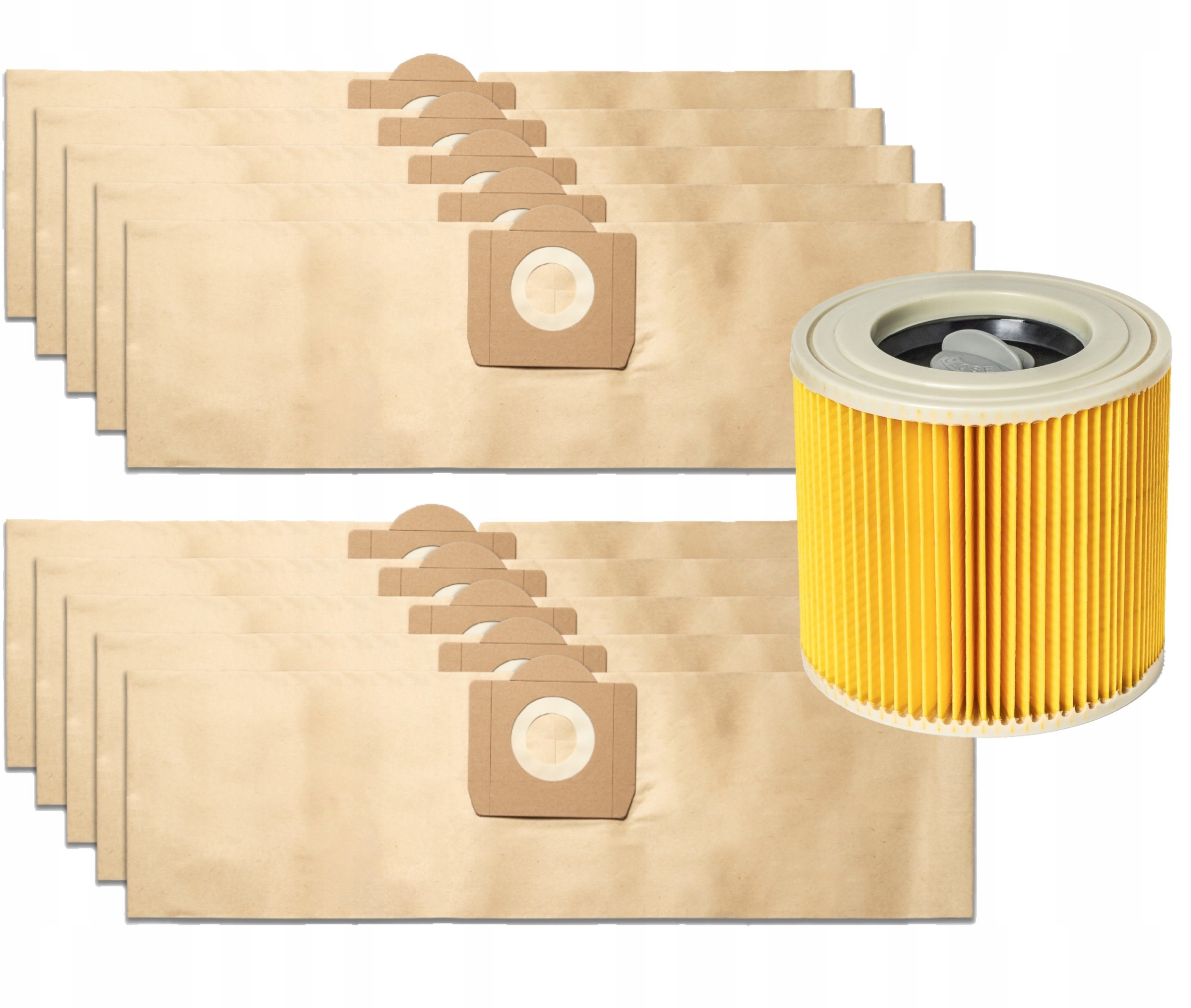 10x Worek do odkurzacza papierowy KARCHER WD3, WD3.200 MV 3 SE 4001 SE 4002