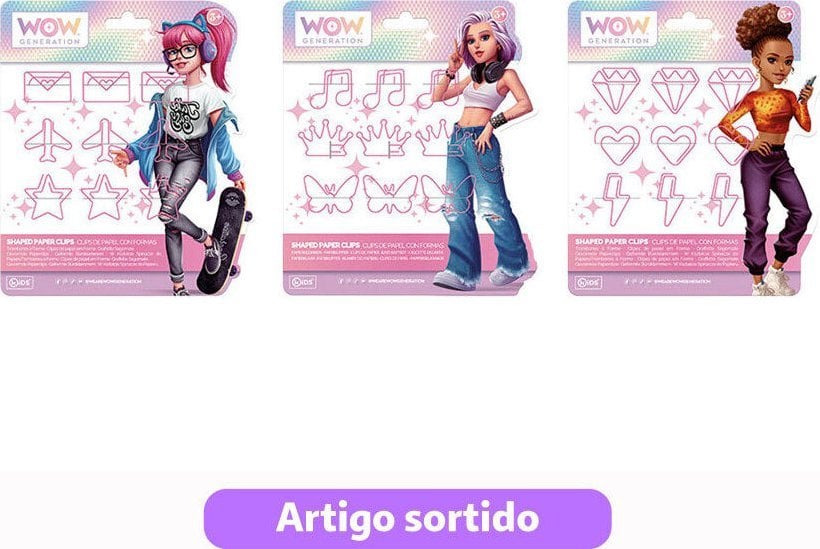 Kids Euroswan Zestaw 9 klipsów do zeszytów, notatników Wow Generation WOW00061 Kids Euroswan mix cena za 1 szt