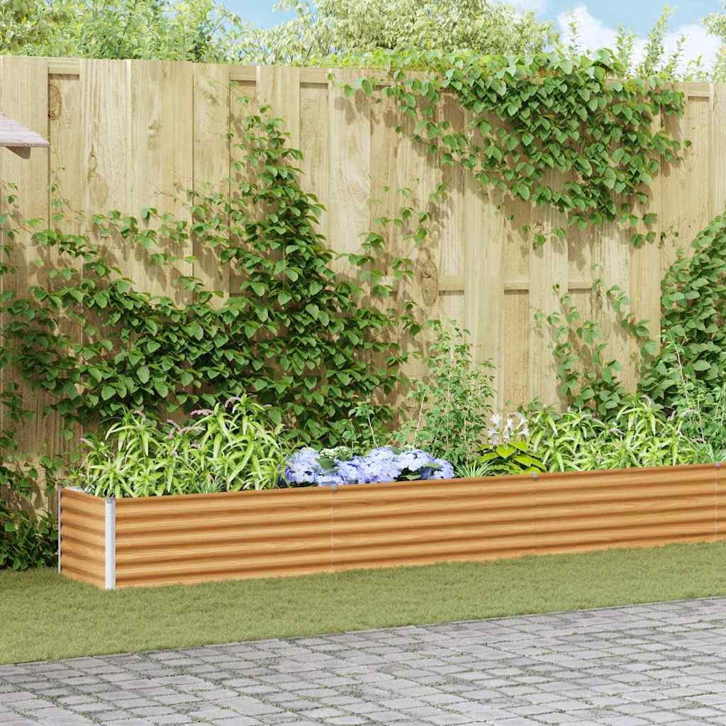 Skrzynia ogrodowa vidaXL Podniesiona rabata ogrodowa 582 x 50 x 36 cm Stal ocynkowana