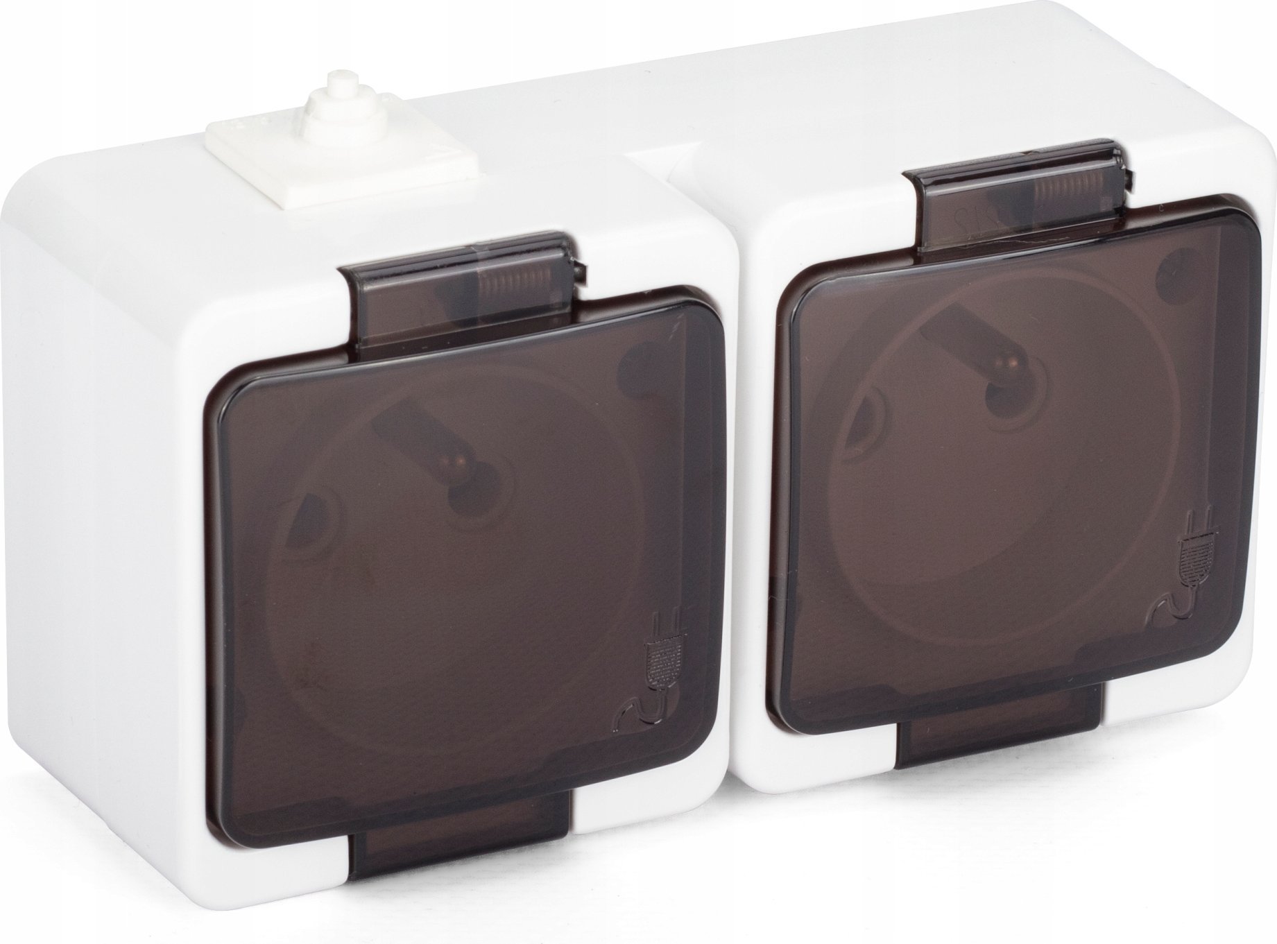 Montis Gniazdo podwójne 2P+Z bryzgoodporne z klapką dymną IP44 NT-6SL Montis