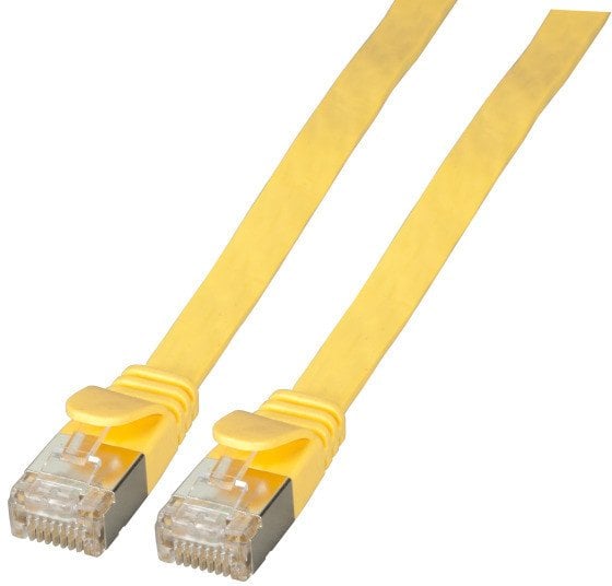 EFB EFB- Electronic - Patch- Cable - RJ- 45 (M) to RJ- 45 (M) - 25 cm - U/FTP - CAT 6a - shaped, flat - yellow (K5545GE.0,25)