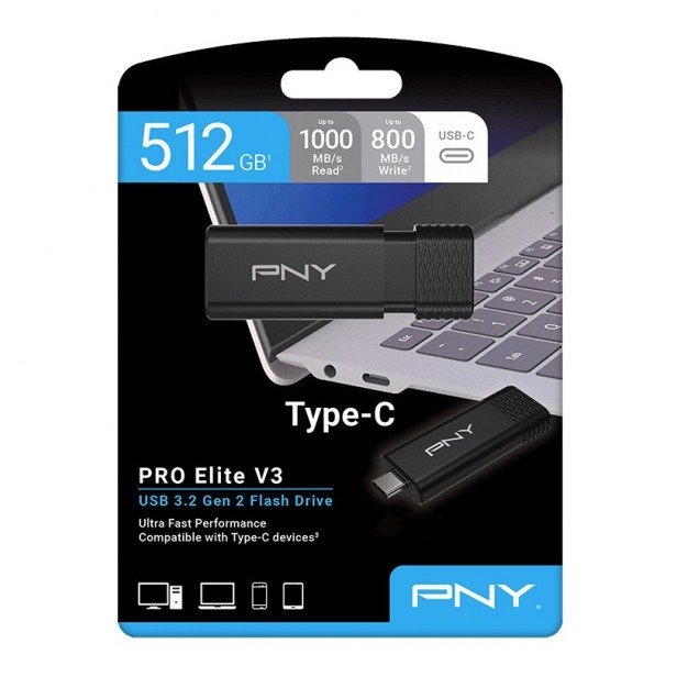 pny Pendrive 512GB ProElite V3 USB-C 3.2