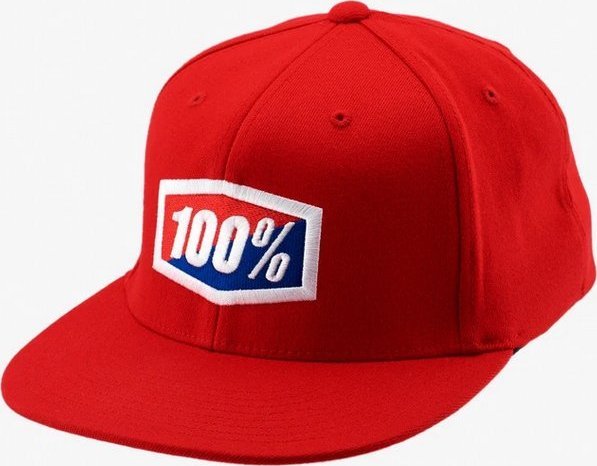 100% Czapka z daszkiem 100% OFFICIAL J-Fit flexfit hat red roz. L/XL (NEW)