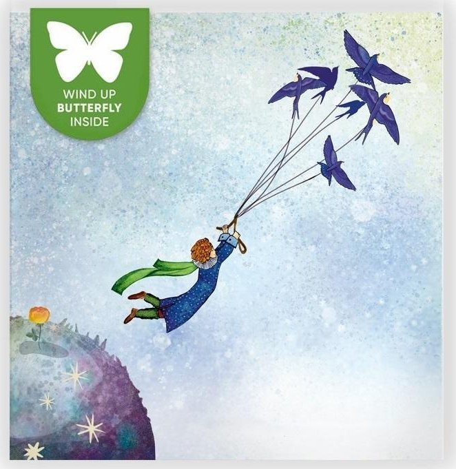 Cozywood Karnet kwadrat z latającym motylkiem Mały Książę