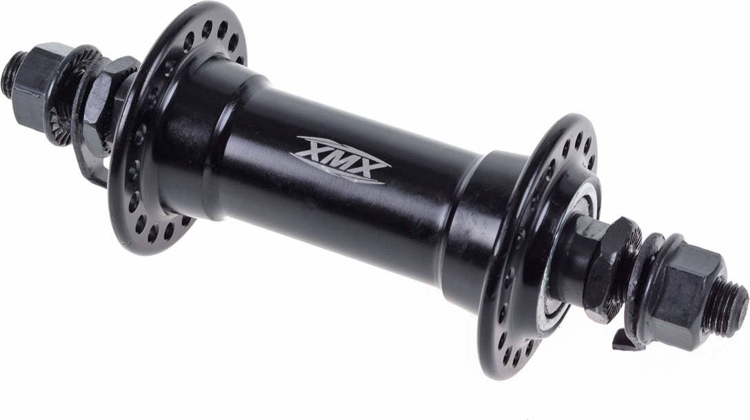 XMX Piasta przednia XMX A201F 36-otworów, nakrętki 3/8" 14G*36H*100*140 łożyska maszynowe, czarna Uniwersalny