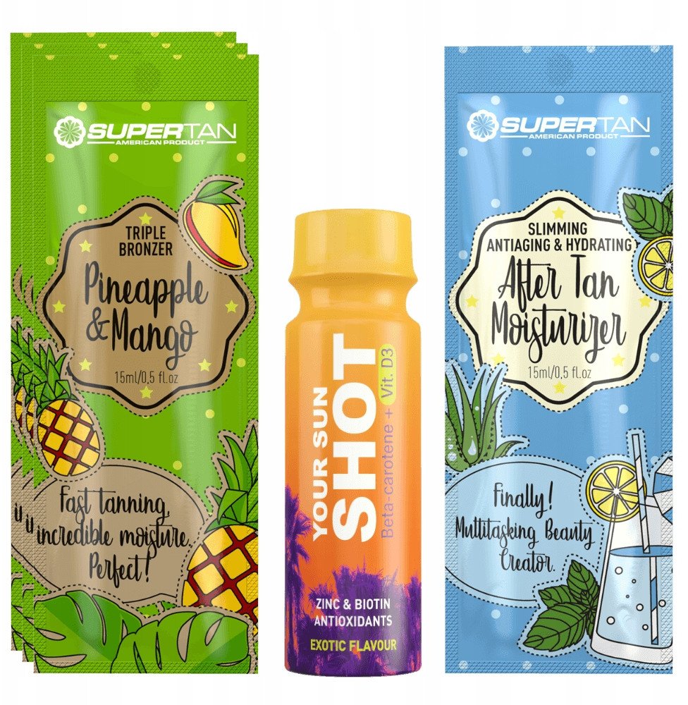 Supertan Pineapple & Mango 3x 15ml Potrójny Bronzer + Gratisy