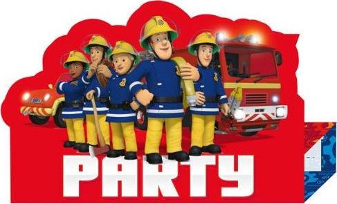 AMSCAN Zaproszenia urodzinowe Strażak Sam - 8 szt. uniwersalny