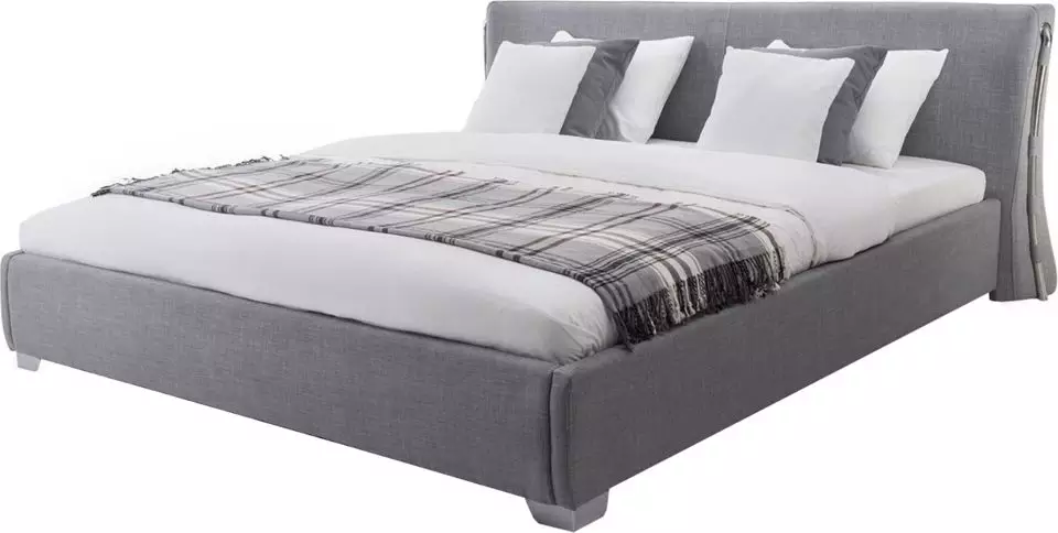 Beliani Łóżko tapicerowane 140 x 200 cm szare PARIS