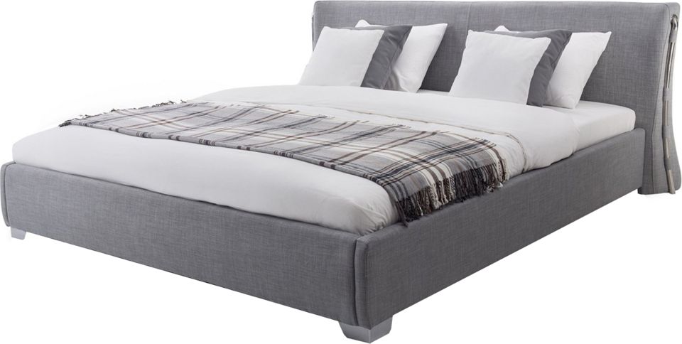 Beliani Łóżko tapicerowane 140 x 200 cm szare PARIS