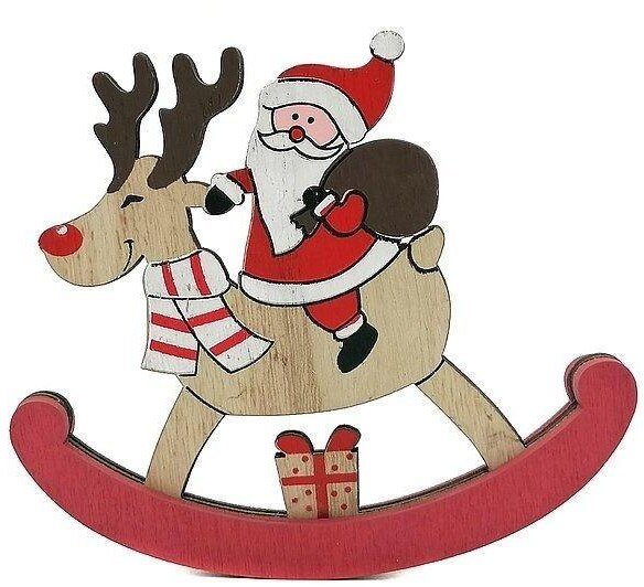 Mikołaj drewniany 15x12cm
