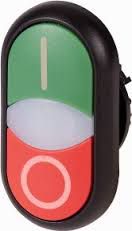 Eaton Napęd przycisku podwójny zielony/czerwony I-O 22mm IP66 z podświetleniem z samopowrotem M22-DDLF-GR-X1/X0 (284814)