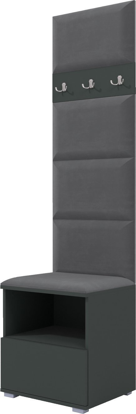 Ravio Tapicerowana garderoba Nela IV - kolor grafit + tkanina Trinity 15