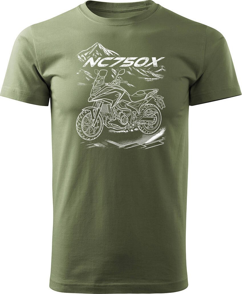 Topslang Koszulka z motocyklem na motor Honda NC 750 X NC750X męska khaki REGULAR XXL
