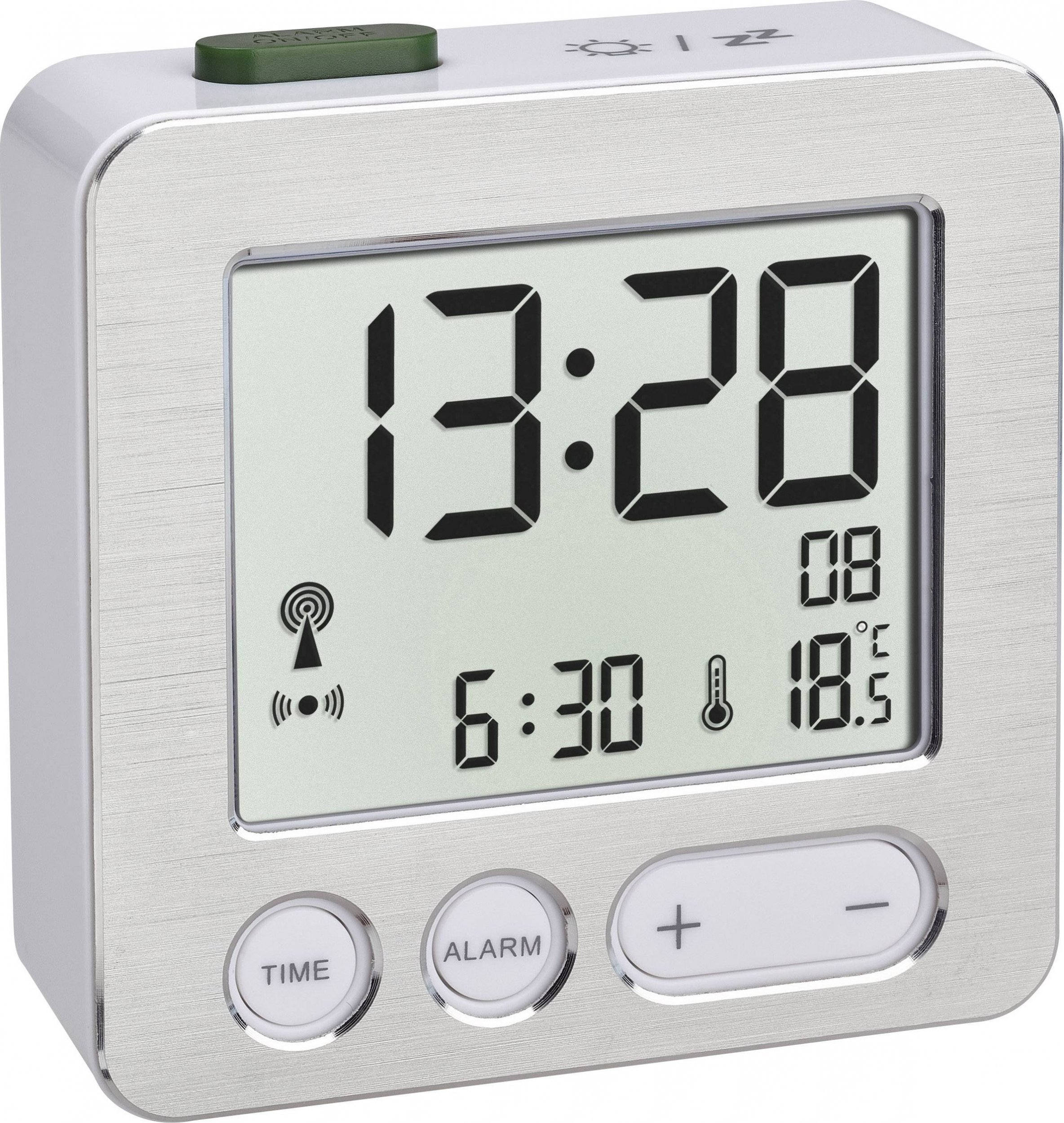 TFA TFA 60.2545.54 RC Alarm Clock silver/white