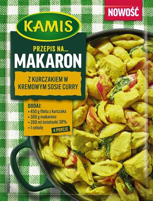 Kamis Przepis na makaron z kurczakiem w kremowym sosie curry 30g