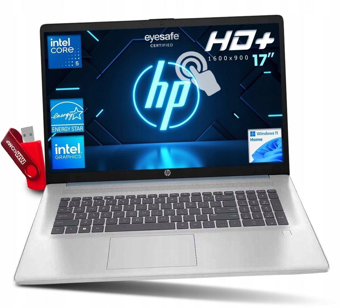 Laptop HP Laptop 17-CN4153CL Core 5 64GB 2TB SSD 17.3" HD+ VA DOTYK W11 DO NAUKI
