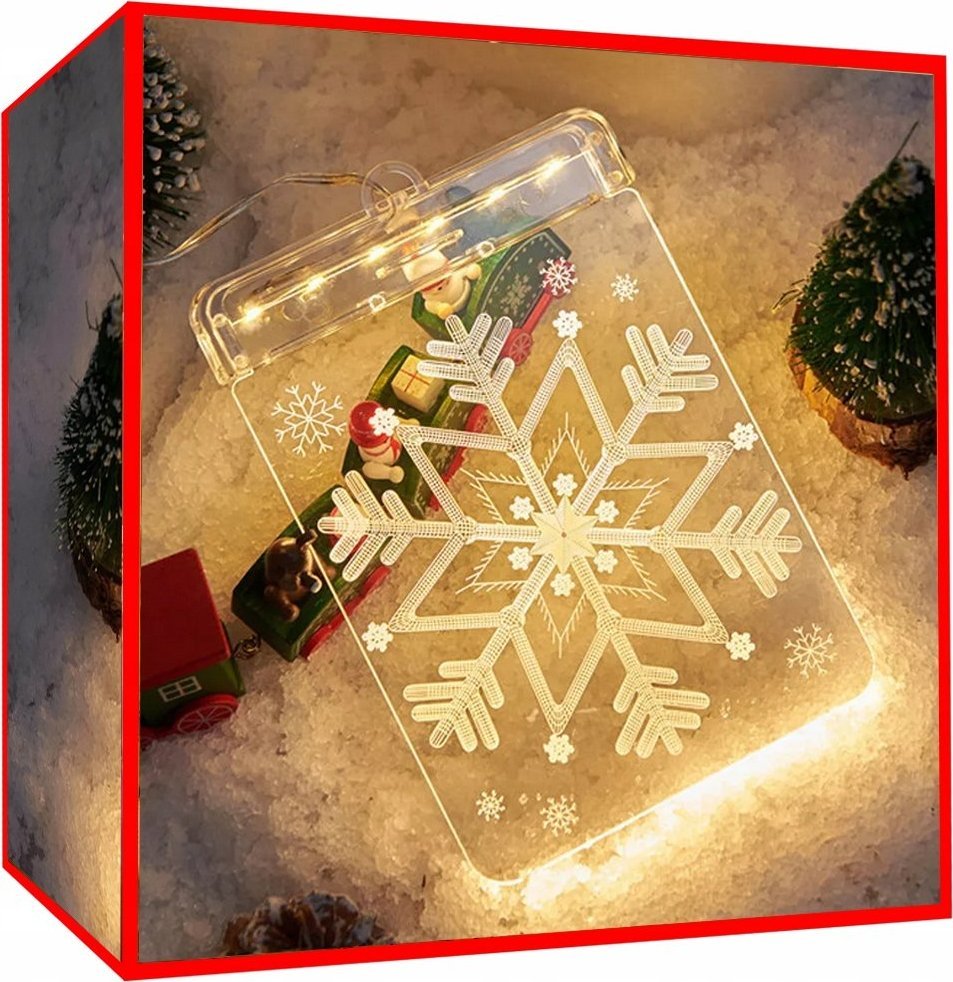 Dekoracja świąteczna Verk WITRAŻ LED 3D NA OKNO OZDOBA LAMPKI ŚWIĄTECZNE