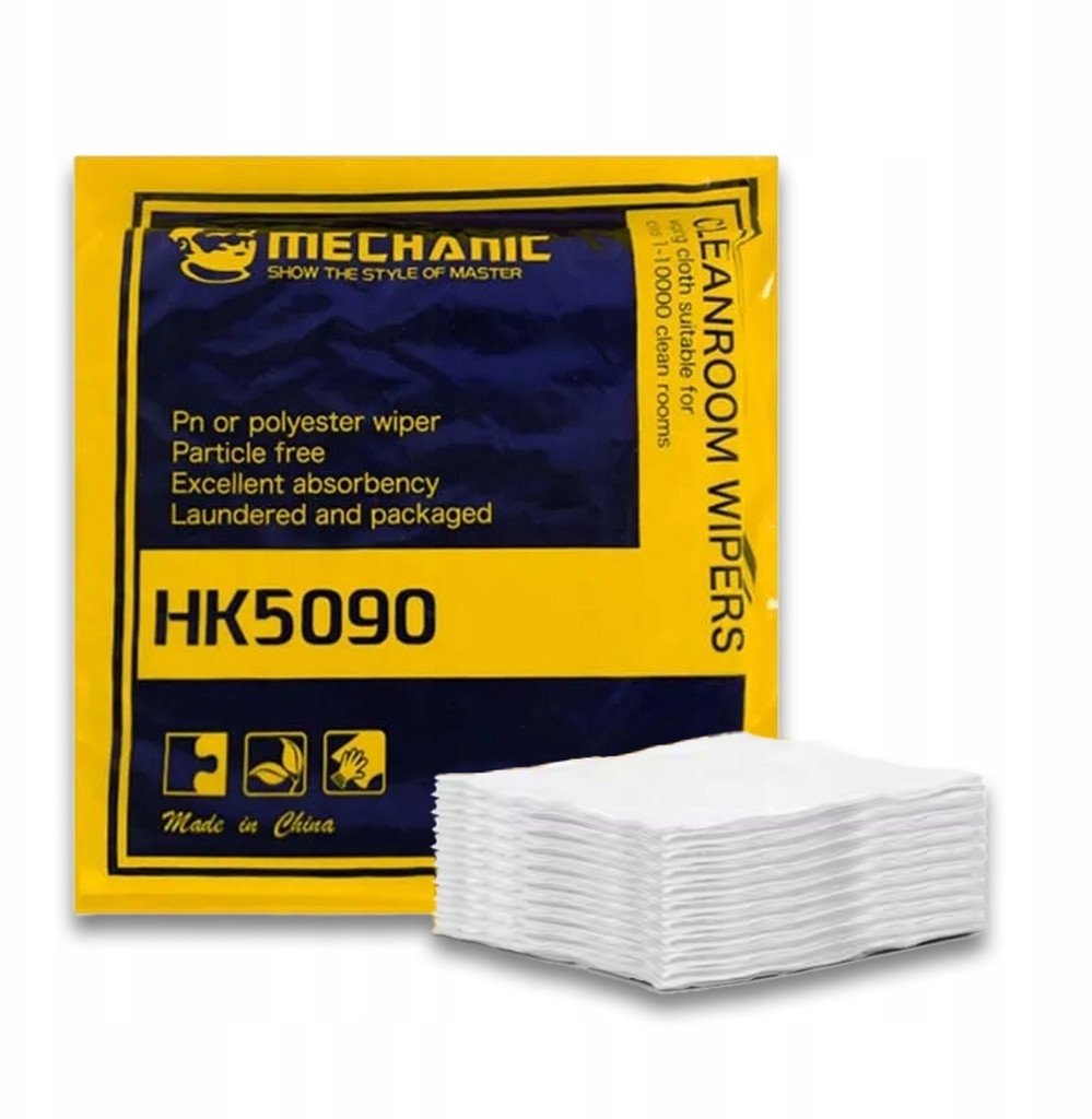 MECHANIC HK5090 50 szt. 10x10cm ŚCIERECZKI BEZPYŁOWE WACIKI DO CZYSZCZENIA
