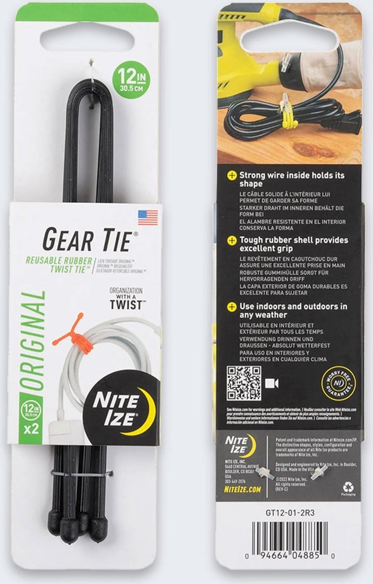 Organizer Nite Ize Elastyczna Opaska Nite Ize Gear Tie 6 2Pack Black