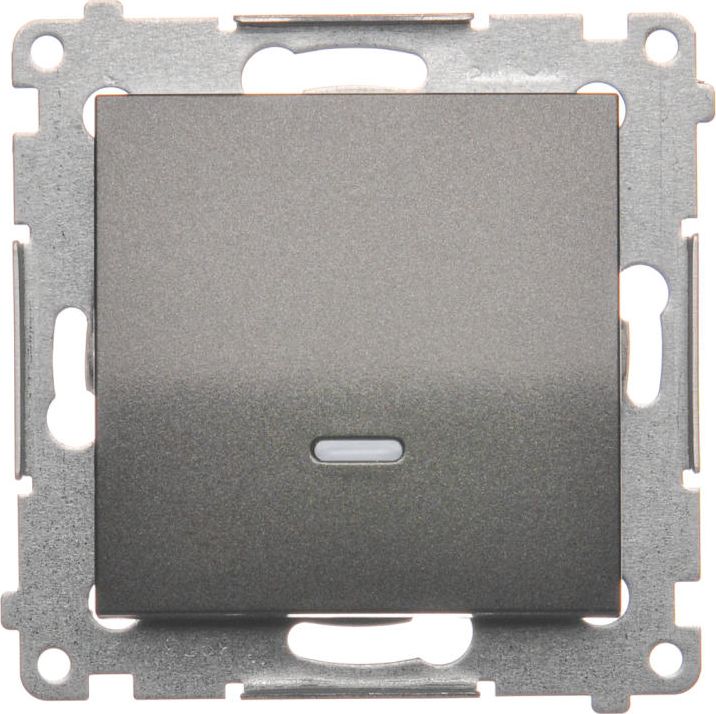 Kontakt-Simon Łącznik jednobiegunowy z podświetleniem antracyt - DW1L.01/48